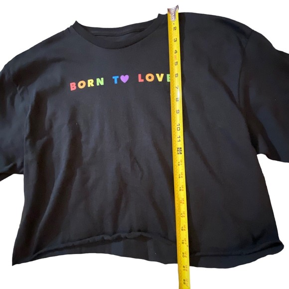 NWT Born To Love Unisex Crop Non-Binary LGBTQ Pride T-shirt Phluid Project Sz L - Picture 4 of 7